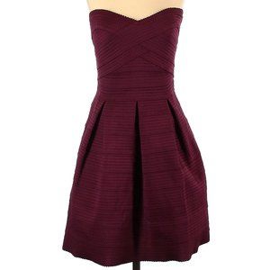 Express Strapless Burgundy Dress